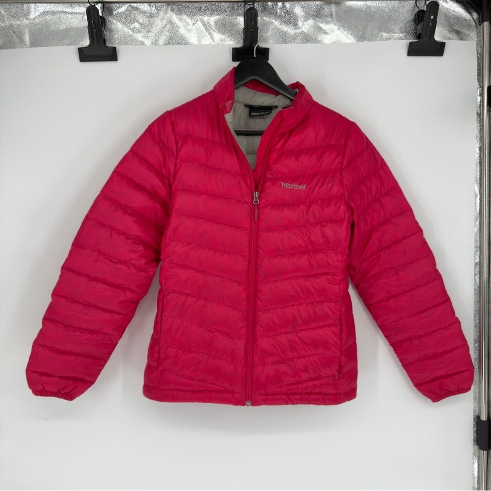 Marmot 800 Down Filled Hot Pink Jena Puffer Coat Medium Womens